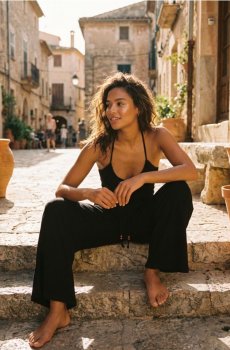 Штани прямого крою - чорний