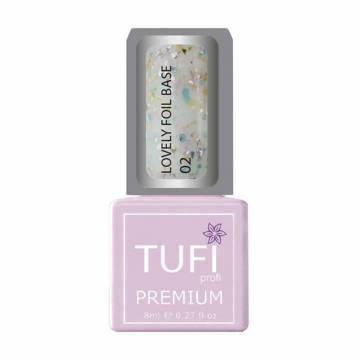 База для гель-лака Tufi profi Premium Lovely Foil Base с фольгой, 02 Конфетти, 8 мл База для гель-лака Tufi profi Premium Lovely Foil Base с фольгой, 02 Конфетти, 8 мл