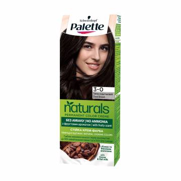 Безаммиачная краска для волос Palette Naturals Permanent Color Creme, 3-0 Темно-каштановый, 110 мл Безаммиачная краска для волос Palette Naturals Permanent Color Creme, 3-0 Темно-каштановый, 110 мл