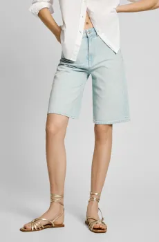 Женские голубые джинсовые шорты BERMUDA  SHORT UHW BREEZE Голубой 30 Pepe Jeans PL801176