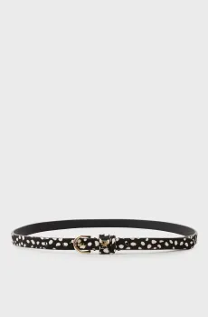 Женский черный кожаный ремень с узором ESSENTIAL Черный 80 Tommy Hilfiger AW0AW18258