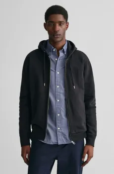 Мужское черное худи REG TONAL SHIELD Черный S Gant 2037021