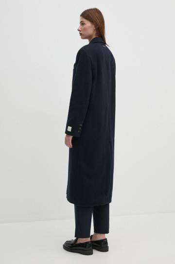 Шерстяное пальто Calvin Klein цвет синий переходное K20K207710 Шерстяное пальто Calvin Klein цвет синий переходное K20K207710