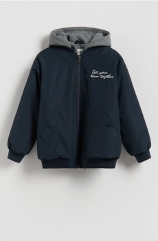 Reserved - Bomber-куртка з капюшоном - темно-синій - 807HF-59X