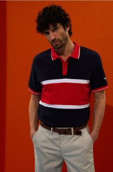 Бавовняна сорочка поло - темно-синій