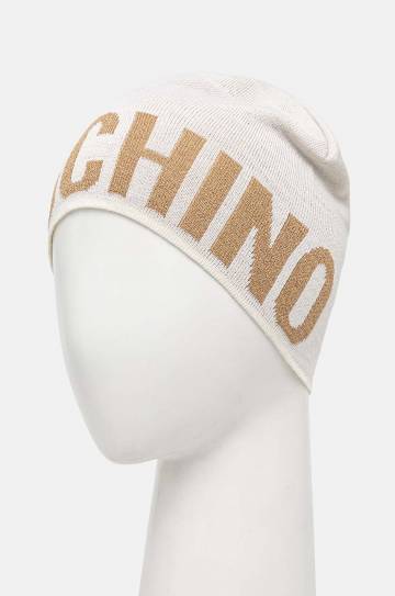 Шапка с шерстью Moschino цвет бежевый из тонкого трикотажа M2997 65165 Шапка с шерстью Moschino цвет бежевый из тонкого трикотажа M2997 65165