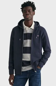 Мужское темно-синее худи REG SHIELD FULL ZIP Синий M Gant 2007059