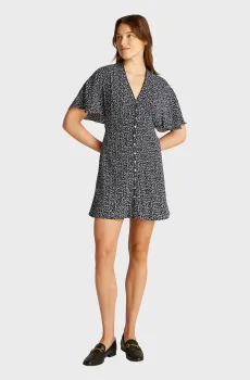 Женское черное платье с узором TJW BUTTERFLY SS MINI DRESS EXT Черный XS Tommy Jeans DW0DW20187