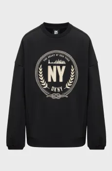 Женский черный свитшот Черный XL DKNY D2A4A027