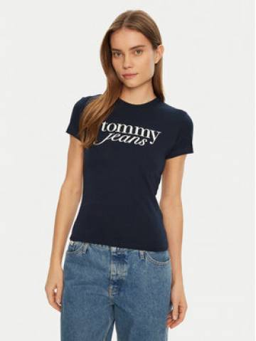 Tommy Jeans Футболка Essential DW0DW19447 Cиній Slim Fit Tommy Jeans Футболка Essential DW0DW19447 Cиній Slim Fit