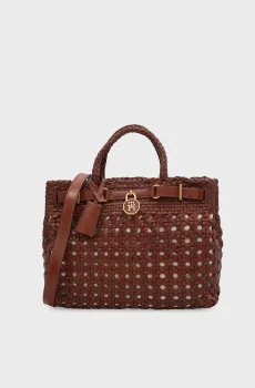 Женская коричневая кожаная сумка AMERICAN ICON Коричневый ONESIZE Tommy Hilfiger AW0AW18734