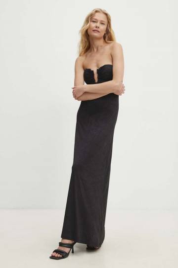 Платье Answear Lab цвет чёрный maxi расклешённая Платье Answear Lab цвет чёрный maxi расклешённая