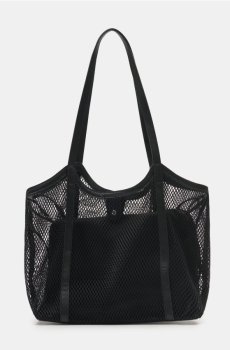 Сітчаста сумка tote з косметичкою - чорний