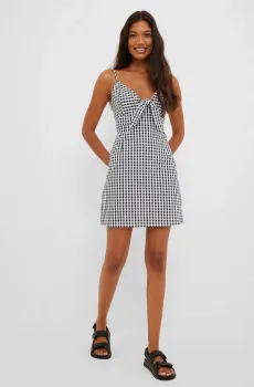 Женский сарафан в клетку Разноцветный 34 NA-KD 1100-004381