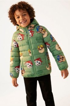 Стьобана куртка з капюшоном PAW Patrol - сіро-зелений