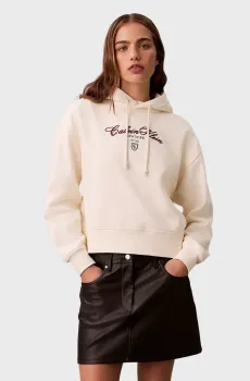 Женское белое худи LS CROP GRAPHIC Белый S Calvin Klein Jeans LV047E208G