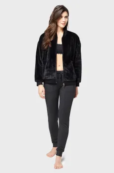 Женский черный велюровый кардиган NORTH Черный XS Etam 6509914