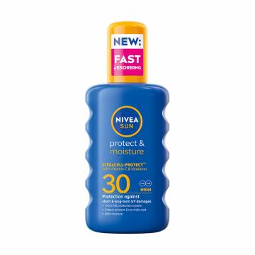 Солнцезащитный спрей NIVEA Sun Protect & Moisture Защита и увлажнение, SPF 30, 200 мл Солнцезащитный спрей NIVEA Sun Protect & Moisture Защита и увлажнение, SPF 30, 200 мл