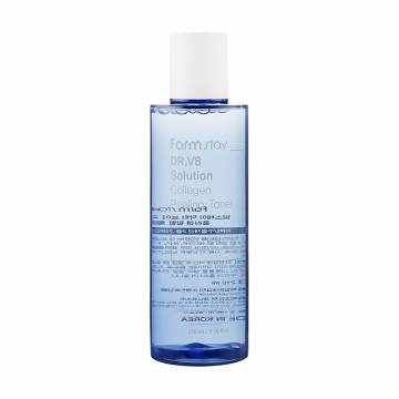 Пилинг-тонер для лица FarmStay Dr.V8 Solution Collagen Peeling Toner с коллагеном, 210 мл Пилинг-тонер для лица FarmStay Dr.V8 Solution Collagen Peeling Toner с коллагеном, 210 мл