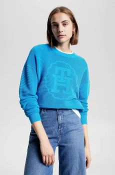 Женский голубой джемпер SMD TONAL TEXTURE Голубой XS Tommy Hilfiger WW0WW39891