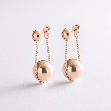 Серьги "Шарики" в желтом золоте 323623100 Серьги "Шарики" в желтом золоте 323623100