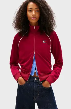 Женская бордовая спортивная кофта BADGE Бордовый M Tommy Jeans DW0DW21930