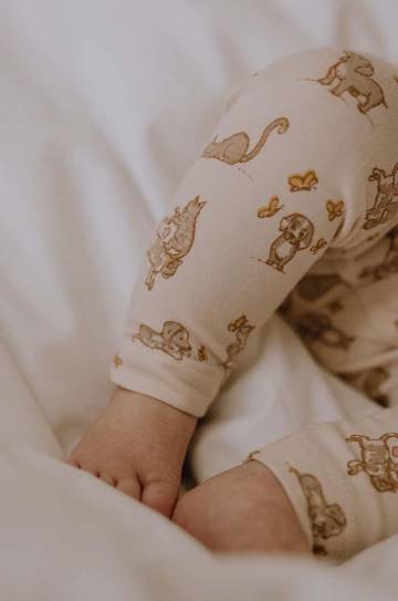 Детские хлопковые леггинсы Thats mine Elois цвет бежевый с узором