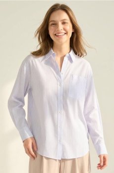 Сорочка regular fit із додаванням льону - синій