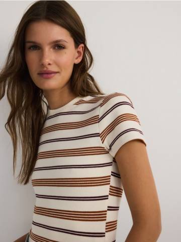 Reserved - Футболка в смужку - різнобарвний - 357FS-MLC