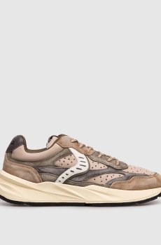 Бежевые кожаные кроссовки Club 22