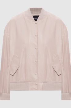 Розовый кожаный бомбер Livia