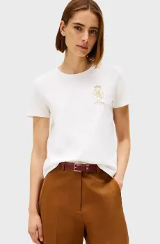 Женская белая футболка GOLD Белый XS Tommy Hilfiger WW0WW46153