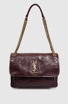 Бордовая кожаная глянцевая сумка NIKI