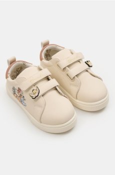Кеди на липучках із внутрішнім принтом Bambi - бежевий