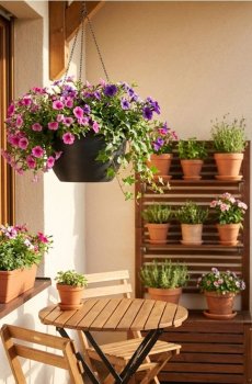 Круглий підвісний вазон - чорний