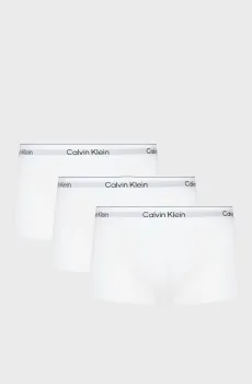 Мужские белые боксеры (3 шт) LOW RISE TRUNK Белый S Calvin Klein LV00NB4389