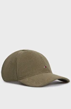 Мужская оливковая вельветовая кепка TH FLAG CORDUROY SOFT 6 PANEL Оливковый ONESIZE Tommy Hilfiger AM0AM12757