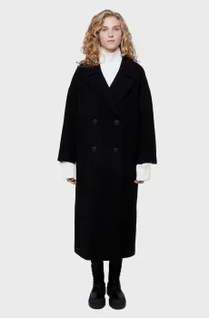 Женское черное шерстяное пальто Черный L PRPY PWWCTDELUA008