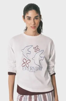 Женский белый лонгслив Белый XXL womensecret 3273283