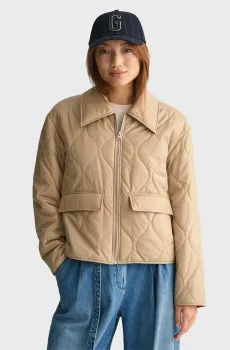 Женская бежевая куртка QUILTED COLLARED Бежевый M Gant 4700300
