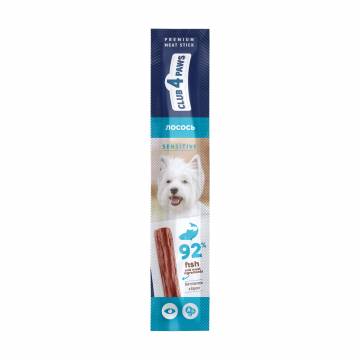 Лакомство для собак Club 4 Paws Premium Мясная палочка для собак с чувствительным пищеварением, Лосось, 12 г Лакомство для собак Club 4 Paws Premium Мясная палочка для собак с чувствительным пищеварением, Лосось, 12 г