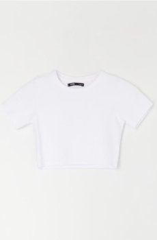 Ребристий кроп-топ - білий