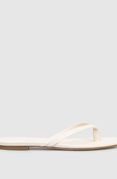 Бежевые кожаные шлепанцы Renee