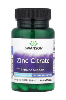 Цитрат цинка Swanson Zinc Citrate 50 мг, 60 капсул