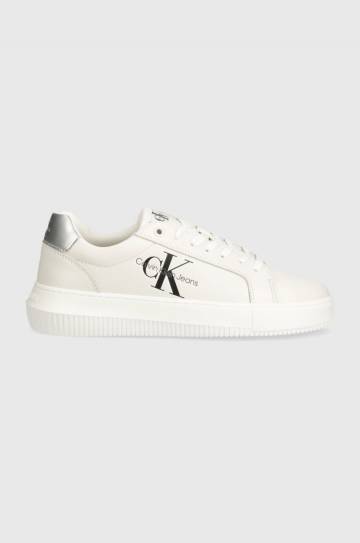 Кожаные кроссовки Calvin Klein Jeans CHUNKY CUPSOLE LACEUP LTH ML MTL цвет белый YW0YW01476 Кожаные кроссовки Calvin Klein Jeans CHUNKY CUPSOLE LACEUP LTH ML MTL цвет белый YW0YW01476