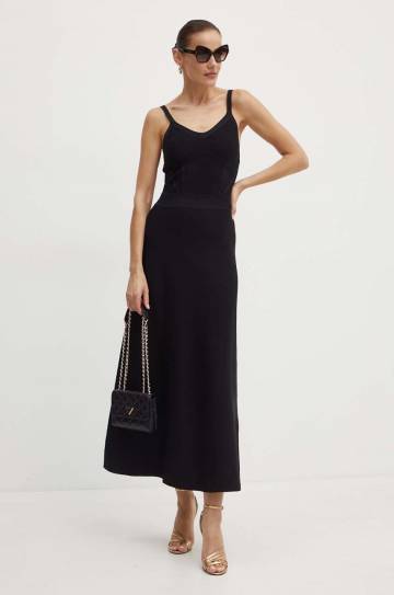 Платье Karl Lagerfeld цвет чёрный maxi расклешённое 245W1333 Платье Karl Lagerfeld цвет чёрный maxi расклешённое 245W1333