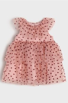 Тюлева сукня babydoll з візерунком - рожевий