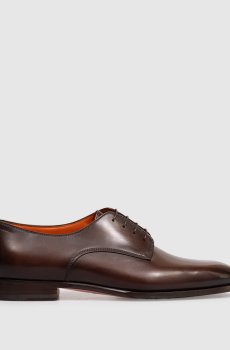 Коричневые кожаные дерби с эффектом деграде