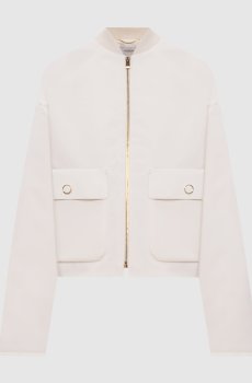 Белый бомбер с логотипом