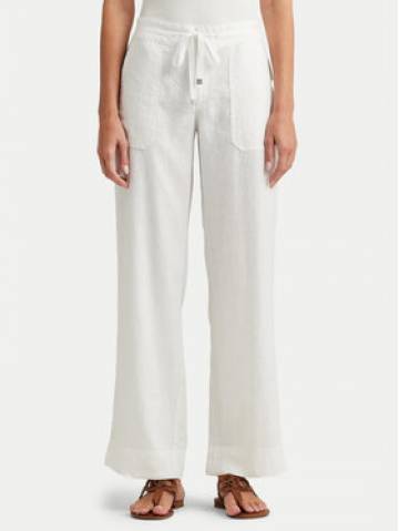 Lauren Ralph Lauren Штани з тканини 200735138001 Білий Wide Leg Lauren Ralph Lauren Штани з тканини 200735138001 Білий Wide Leg